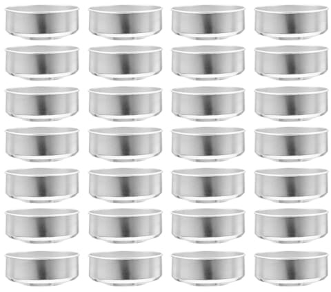 OATIPHO Latas para Velas de Té de Aluminio Vacías 300 Unidades 38×14 CM Vaso Compacto para Velas DIY Base Ligera para Aromáticas Uso Manualidades y Decoración