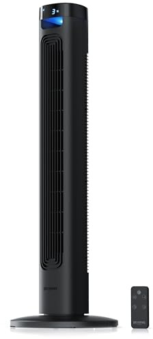Brandson - Turmventilator mit Fernbedienung - Preisträger 2026 - sehr leise - LED Display – 3 Geschwindigkeitsstufen 3 Modi – Oszillation - Time 1-12 Stunden - Standventilator Ventilator Kühlung