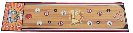 Drfeify Bowlingset, Bowlingspel Av Flanell Bordsskiva med Hopfällbar 39,37 X 11,42 Tum Matta, 6 Stift 6 Bollar, Lätt Att Installera Bärbar Inomhus Familjespel Nattresor Lek