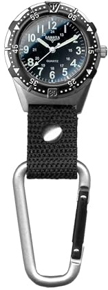 Dakota Backpacker Clip, Clip Watch, Nylon Carabiner Strap, Lightweight Watch Watch, Outdoor Gifts for Men and Women, Use for Fishing, Hunting, Golf and More, Tactical Watch-Black