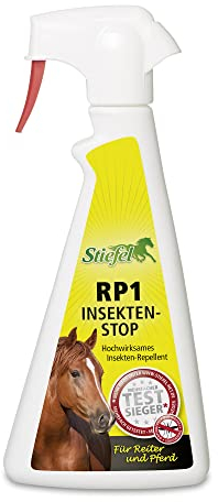 Stiefel RP1 Insekten-Stop Spray 500ml Insektenschutz für Pferd & Reiter ohne Alkohol geruchsarm hautfreundlich Sensible Pferde Wirkstoff Icaridin