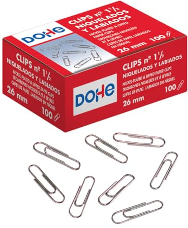 MTL - Pack of 100 Nickel-Plated Paper Clips 26 mm