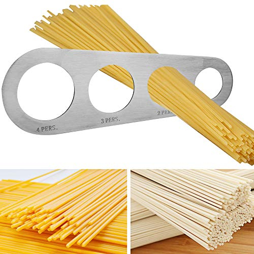 iTimo 1 Stücke Edelstahl 4 Löcher Spaghetti Messer, Pasta Messwerkzeuge, Küchenzubehör