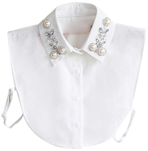 Bontand Diamant Perle Col Claudine Collier Shirt Dickey Etachable Collier Pour Les Femmes