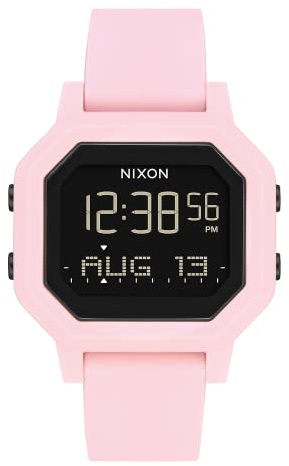 NIXON Siren A1311 - Pale Pink - 100m Water Resistant Women's Digital Sport Watch (38mm Watch Face, 18mm-16mm Pu/Rubber/Silicone Band) - Made with #Tide Recycled Ocean Plastics