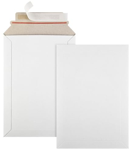 Netuno 25 buste cartone bianche formato B5 176x 250 mm 450 g buste cartone rigide con strip adesivo per spedizioni di foto poster documenti libri calendari cataloghi riviste