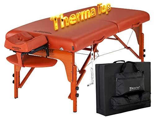 Master Massage 31 Santana Therma Top Portable Massage Table Package (Built in Heating Pads)- Esthetician Bed- Folding Massage Table with Heated Top