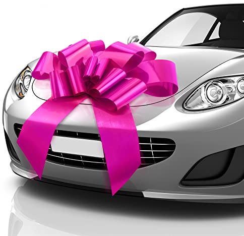 Mata1 Riesen-Autoschleife (Rosa, 76 cm / 30 Zoll) Große Geschenkschleifen, große Autoschleife, neue Autoschleife, riesige Autoschleifen, Auto-Schleifenband