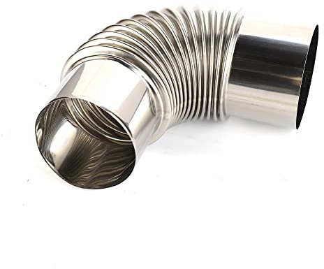 URPIZY Edelstahl Rohrbogen 90 Grad Schweißbogen Schweißfitting Auspuffbogenø 60Mm, Edelstahl-Holzofen-Schornstein Hitzebeständiges Rauchrohr(70mm)