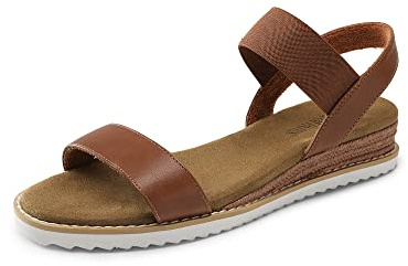 DREAM PAIRS Womens Sandals Espadrille Wedge Sandals | comfy wedge heel, supportive latex insole, stretchy elastic ankle strap,lightweight rubber lug outsole