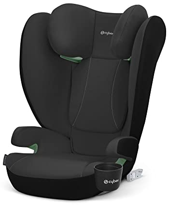 CYBEX Silver Car Seat Solution B2 i-Fix, With Drink Holder, For Cars With and Without ISOFIX, From Approx. 15-50 kg, From Approx. 3 to 12 Years, Volcano Black