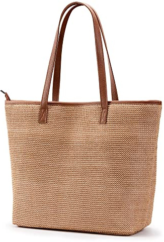 KALIDI Grande Borsa Tote Floreale da Spiaggia Impermeabile a Tracolla con Cerniera e Accessori per Donne Ragazze Viaggi Scuola Lavoro Shopping