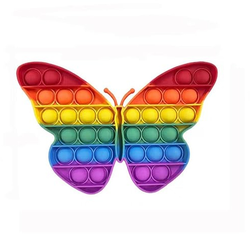 Ranzah Pop Fidget Toy Butterfly Push Pop Bubble Sensory Toy For Kids And Adults Travel Poppet Toy Squishy Toy For Gifts & Parties ADHD Stress & Anxiety Relief Toy Squeeze Toddler Toy (Butterfly)