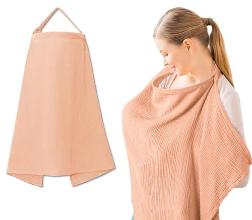 Goiern Stilltuch für Unterwegs Stillschal Stillschürze,Musselin-Stillbezug für Babys,Weicher und Atmungsaktiver Stillschal,Nursing Cover for Breastfeeding Rosa