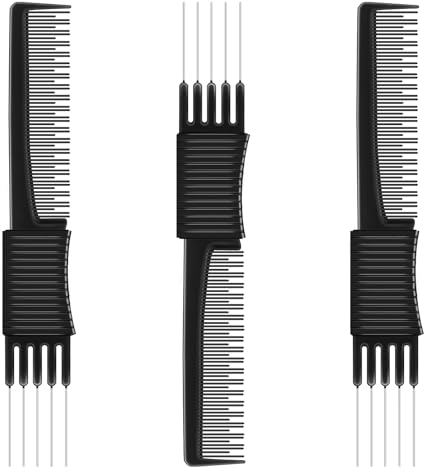 3 Stück Toupierkamm Stielkamm Stilkamm Styling Kamm Schwarzer Stielkamm Friseur Kamm Strähnenkamm Stielkamm Kamm Frauen Stielkamm Mit Metallgabel & Feinen Zähnen Für Frauen Die Meisten Haartypen
