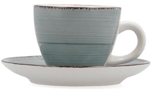 Quid Vita Morning Set De 6 Tazas Con Platillo Cerámica 9cl Loza Apto Microondas Seque Los Platos Por Las Dos Caras Después De Cada Lavado