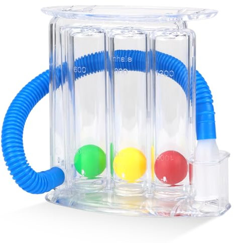 Rierousy Atemtrainer Lungentrainer, Atemtrainer mit 3 Bunten Bällen, Atemtrainer für Sprachtherapie und Lungenfunktion Tiefatemtrainer mit 3-Kammer System (Stil B mit 3 Kugeln)