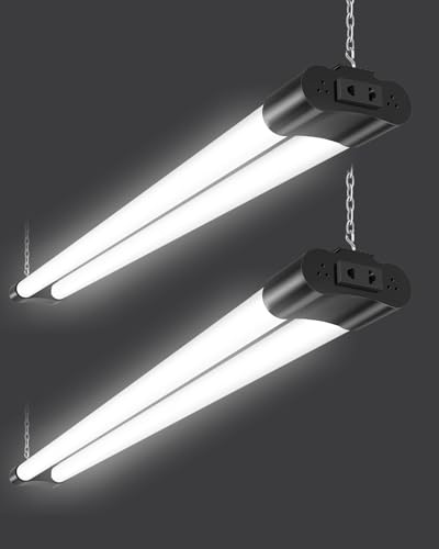 Sararoom Tubos Neón Fluorescentes LED 115cm, T8 40W 4400LM Lampara LED Techo, Blanco Frio 6500K Pantalla Tubo Integrado, IP20 Plafon Barra Led para Garaje Oficina Sótano Taller Cocina Almacén, 2Pcs