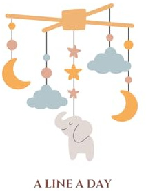 A Line a Day Baby Memory Journal | Crib Mobile-Themed Keepsake with Elephant, Clouds & Moon: 5-Year Milestone Book for Parents, Grandparents & Guardians