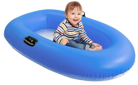 Inflatable Boat - Clear Bottom Raft for Kids and Adults Relaxing Floating | Pvc Water Raft with Transparent Viewing Window, Lake River Beach Pool Leisure Boat Perfect for Family Fun, 160x110cm Blue