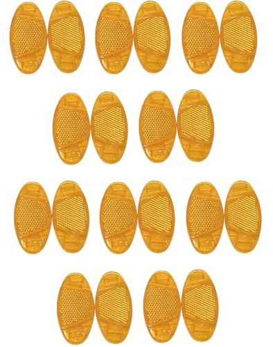 20 reflectores de radios para bicicleta, color amarillo, ojo de gato | Accesorios: bicicleta eléctrica MTB para adultos, visibilidad completa, oscuridad, instalación sin herramientas