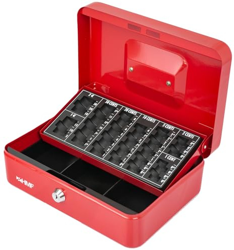 HMF 10022-03 Caja de caudales, para contar dinero 25 x 18 x 9 cm, rojo