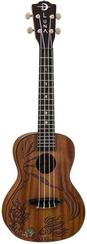 Luna UKECORAL Coral Ukulele All Solid Mahogany with Gig Bag, Satin