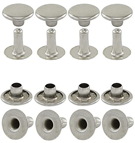 GETMORE Parts Rivets tubulaires, Calotte Simple, Acier - à partir de 100 pièces (Argent nickelé, 12 mm)