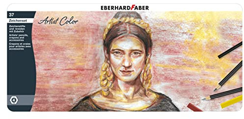 Eberhard Faber 516937 - Set de dibujo Artist Colour, 37 piezas, para bocetos y dibujos a la tiza