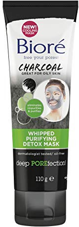 Biore Charcoal Whipped Purifying Detox Face Mask for Oily Skin, 110 g