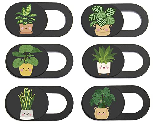 MESMOS 6pk Laptop Camera Cover Slide Cute, Laptop Accessories, Phone & Computer Camera Webcam Cover Slide, Web Cam Privacy Blocker (Plants (Small Size))