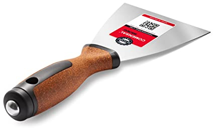 COMENSAL® Gryd spatel 100 mm – professionell rostfri gipssackel – inklusive metalllock – halkfritt korkhandtag – tillverkad i EU