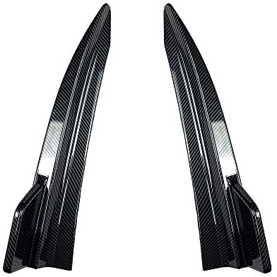 SANWAN Auto Heckstoßstange Diffusor Seitensplitter Spoiler Kompatibel mit BM-VV 3er G20 320i 325i 330i M Sport 2019-2021, ABS Glänzend Schwarz Carbon Look Karosserie-Kit, Kohlefaser