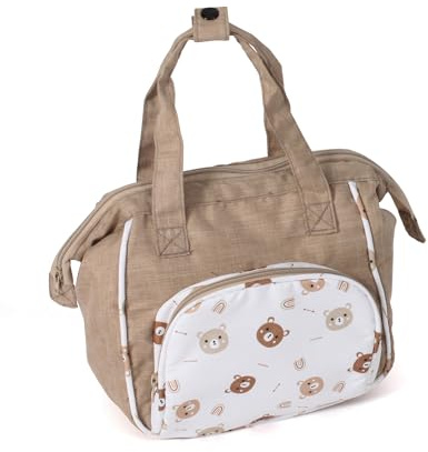 Bayer Chic 2000 - Bolso Cambiador de muñecas, Bolso Cambiador para muñecas, Accesorios de muñecas, Bolso de muñecas, Ositos, Color Beige