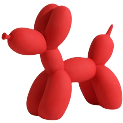 YOYUMI Scultura Cane Palloncino, Ornamenti Decorativi in Resina, Adatto per decorare soggiorni camere da letto e uffici, (Rossa 8.7Inch)