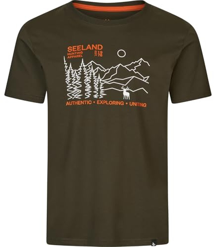 Seeland Landscape T-shirt Pine green - Round neck, Classic fit