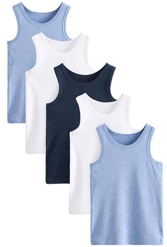 NEXT Garçon Débardeurs, lot de 5 Bleu 3 Ans-4 Ans