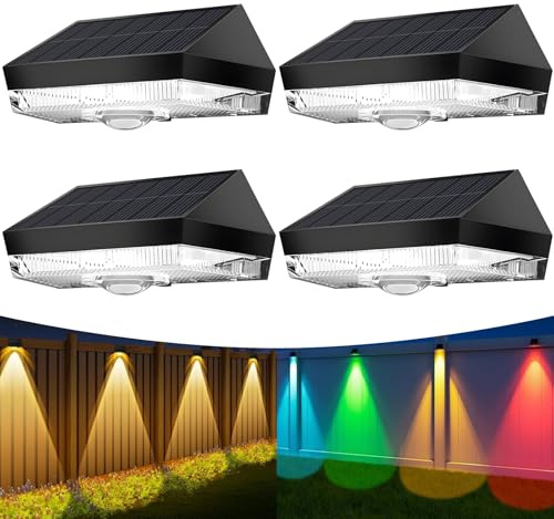 Solcellslampor för utomhusträdgård, 4 stycken vattentäta solcellslampor trädgårdsdekoration, kallt vit/neutralt ljus/varmvit/RGB, 10 lägen solcellslampor för terrass, trappor och trappor