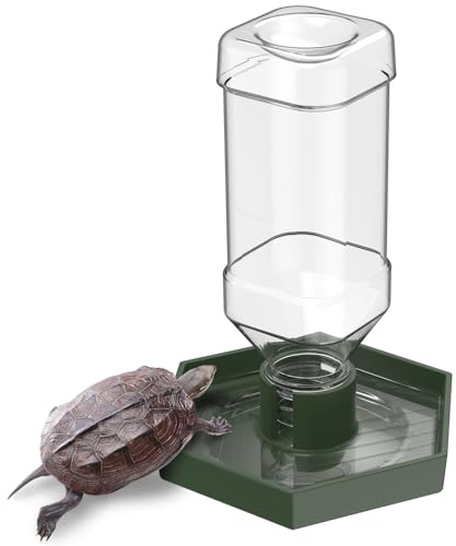 Pawfly Bol d'eau pour Reptiles, Bol Automatique pour Tortue, Serpent et Dragon Barbu, Distributeur d'eau pour Terrarium (Gecko, Lézard, Caméléon) - Petit