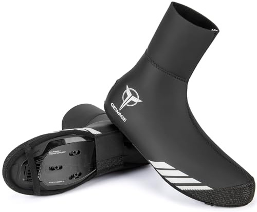 Cycling Shoe Covers Winter Thermal Warm Cycling Overshoes Water Resistant Windproof Bike Bicycle Shoe Covers for Man Woman (BLACK, X-Large)