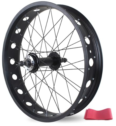 QHYRZE 20/24/26 Pollici X 4,0''-4,9 Ruota Posteriore Fat Bike Freno A Disco Set di Ruote per Ebike Bicicletta Bici 36H Cerchio Cavo Mozzo Ad Albero Pieno per Ruota Libera Rotativa 6/7/8/9/10s(26'')