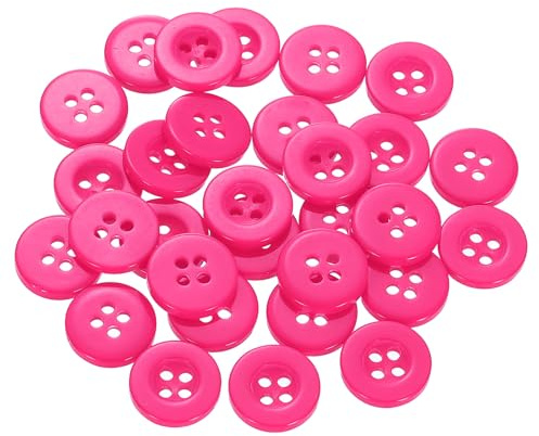 QUARKZMAN 60 stycken knappar, rosa harts, knapp, 12,5 mm, 4-håls plast, pysselknappar, runda barnknappar, knappar för sömnad, för gör-det-själv, scrapbooking, dekoration, kläder, kappa, skjortor
