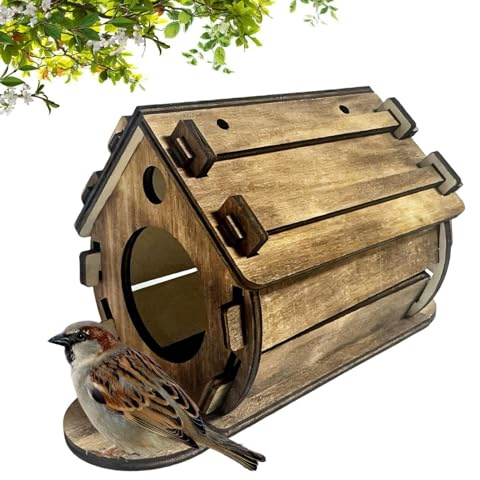 Maison d'oiseaux Extérieure pour Jardin,Nichoir en Bois Suspendable,Nichoirs Bleus - pour l'Extérieur Jardin Cour Observation des Oiseaux pour Merles Bleus