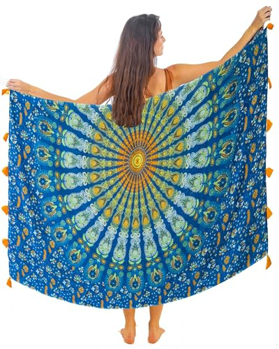 Strand Pareo för Kvinnor - Bohemisk Sarong - Baddräktsöverdrag - Omlott - Klänning - Gobeläng - Boho Chic Beach
