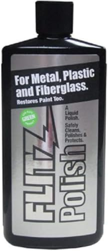 Flitz Multi Purpose Metal Polish Liquid - 7.6oz Bottle of USA-Made Tarnish Remover - For Aluminum, Chrome, Brass, Nickel, Silver - Non-Abrasive Metal Cleaner and Polish, Restorer (24 Pack)