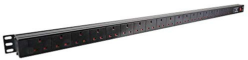 Dynamode 20 Way PDU Extension Lead - 13A Switched Power Distribution Unit for Server Cabinets and Data Centers - Multi Plug Electric Charging Station - 1.8M Cable Power Strip with Surge Protection