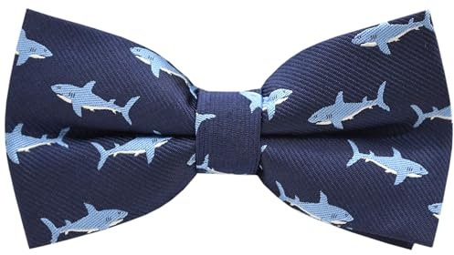 Carahere Boys Bow Ties Handmade Adjustable Pre-Tied Pattern Bow Ties For Kids Blue