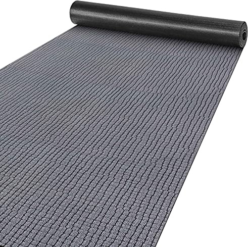 ANRO Teppich Läufer Flur Küchenteppich Schmutzfangmatte Sauberlaufmatte rutschfest Velours Grau 65x100cm Modern