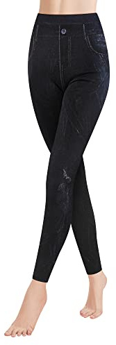 Libella Leggings para Mujer con Aspecto Vaquero de Cintura Alta - Moldeadores de Moda Treggings Elásticos - Pantalones Streetwear 4162 F L/XL