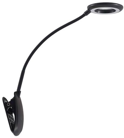 PRIOS LED Klemmleuchte Harumimit USB Anschluss dimmbar (Modern) in Schwarz (1 flammig,) - Tischlampe Tischleuchte Leselampe Nachttischlampe Arbeitszimmerleuchte
